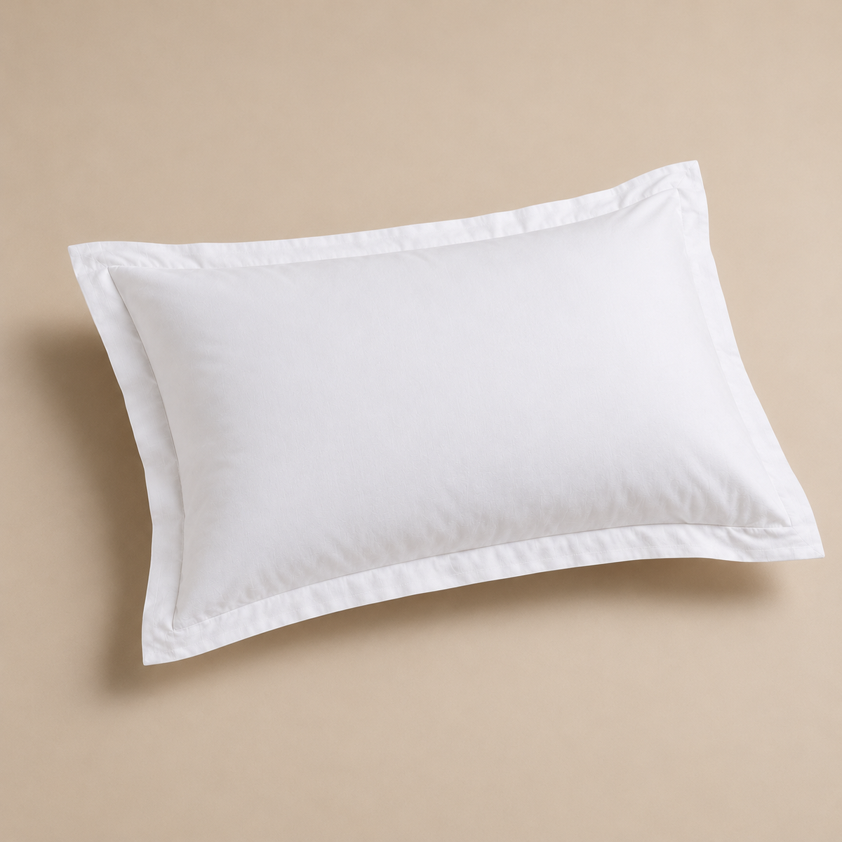 Λευκή Μαξιλαροθήκη Super Percale Sanforised 220 TC — Oxford με φτερά, μεμονωμένη λήψη