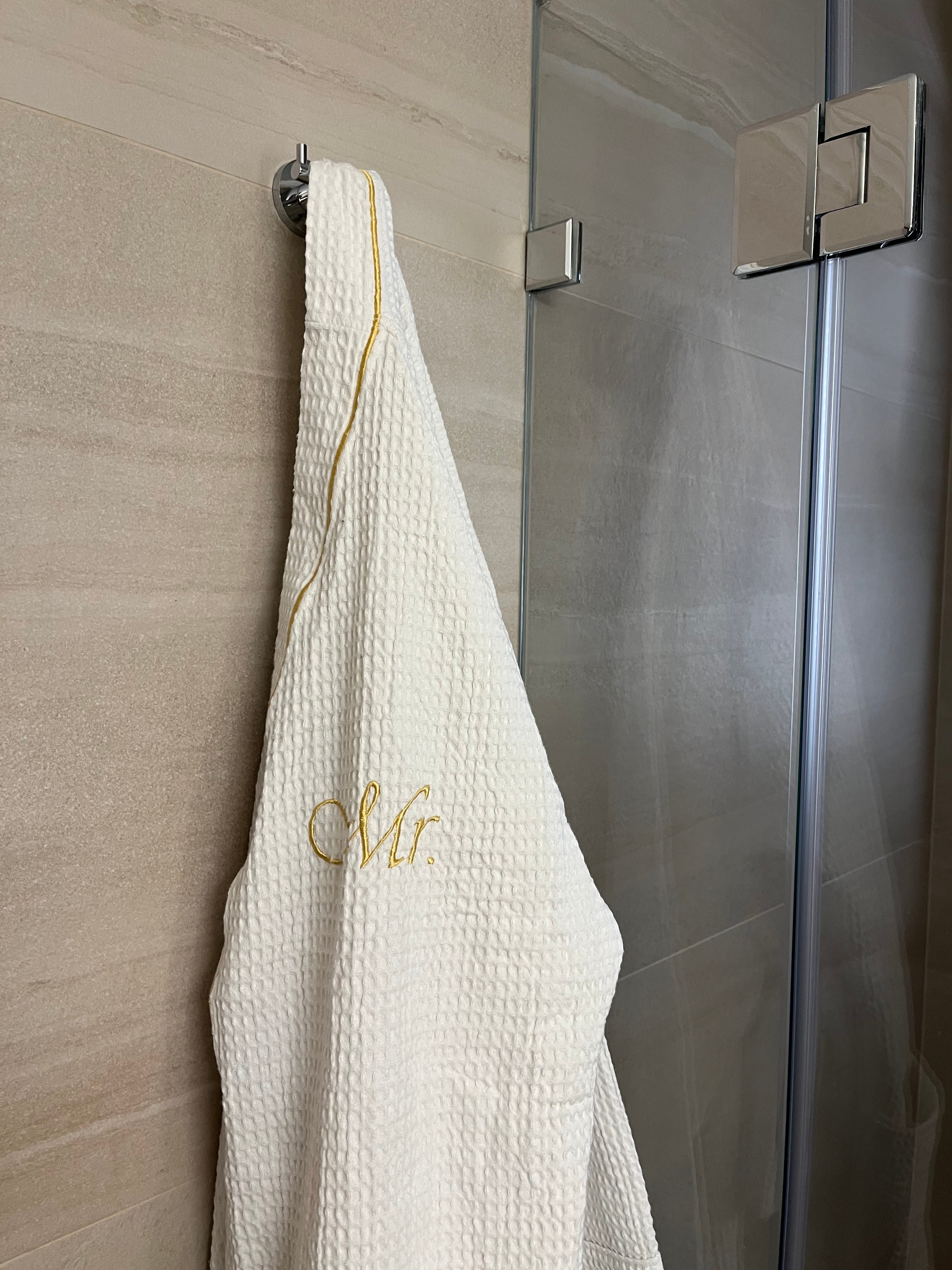 Mr &amp; Mrs Pique Bathrobe