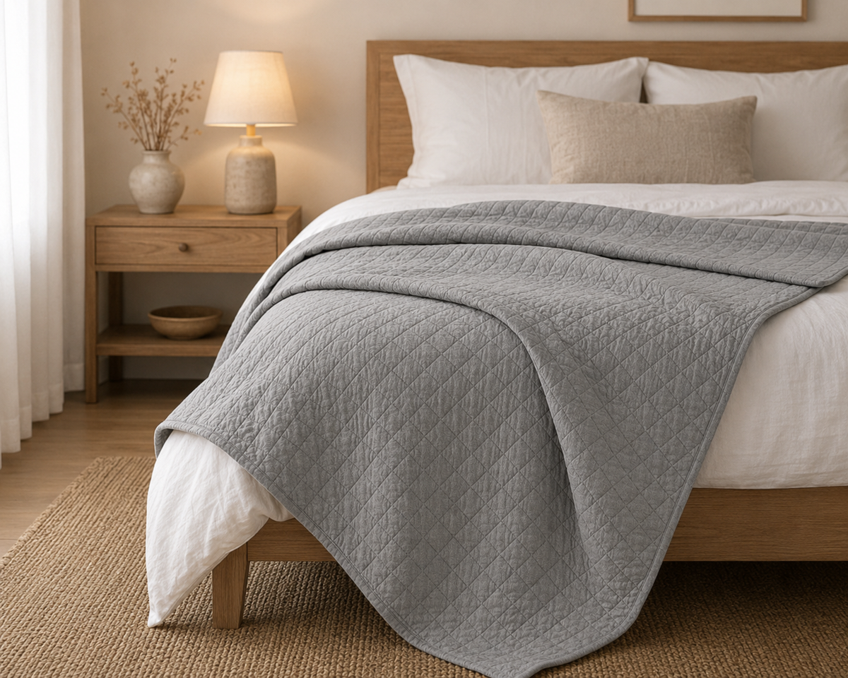 Κουβερλί Microfiber Γκρι