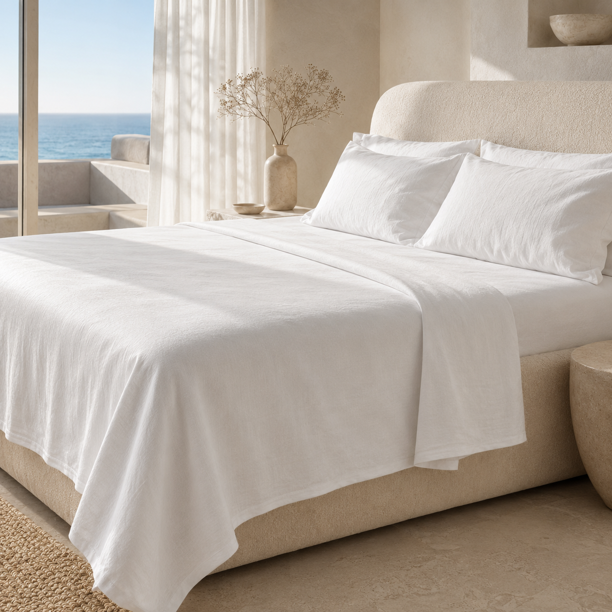 Σεντόνι 75-25 LOOK Linen Λευκό