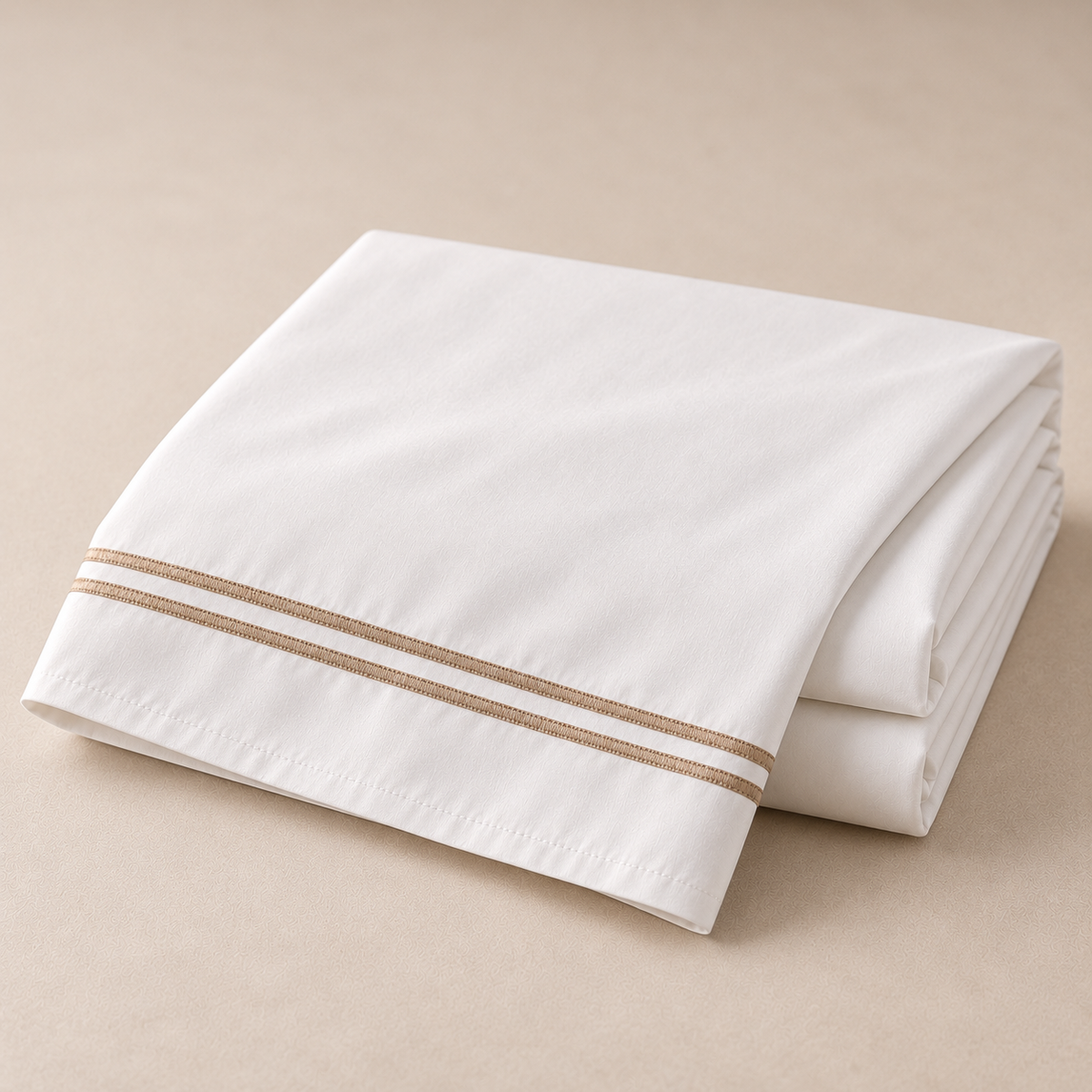 Σετ Σεντονιών Royalty Beige 300 TC με Κέντημα — διπλωμένο προϊόν, πρώτη φωτογραφία